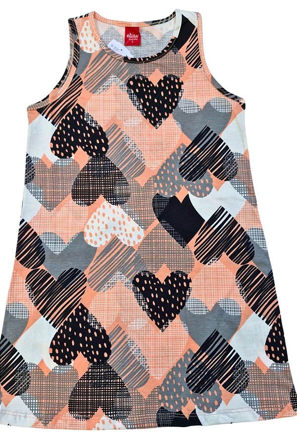 Vestido Elian Infantil Menina Corações