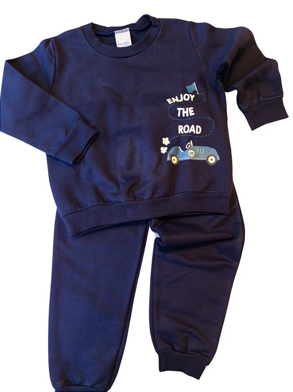Conjunto Infantil Menino Moletom Azul Marinho Malwee