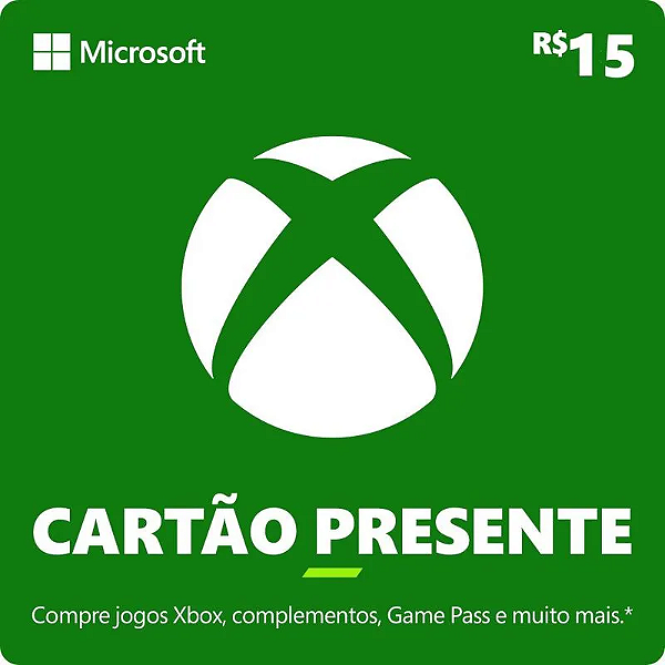 Cartão Presente Digital Xbox R$ 15