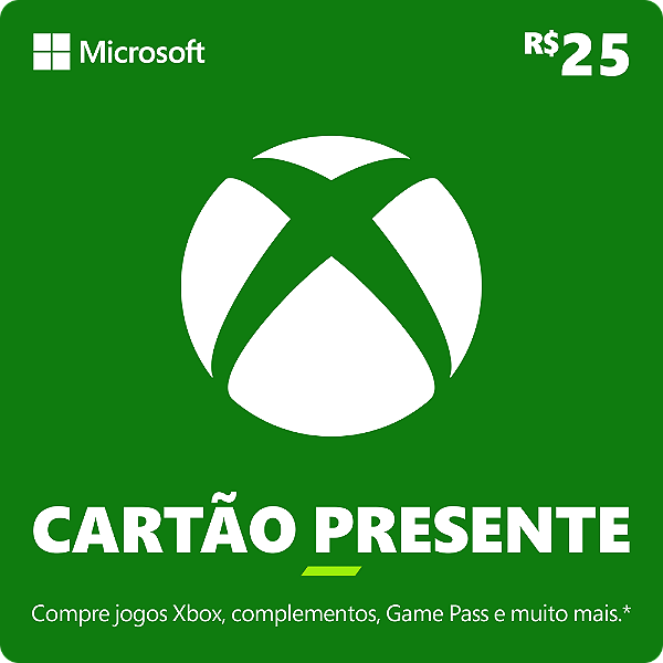 Cartão Presente Digital Xbox R$ 25
