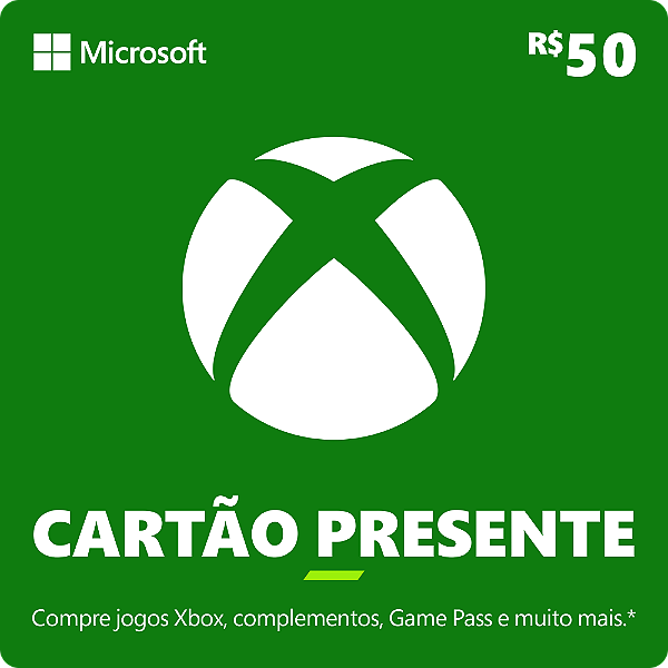 Cartão Presente Digital Xbox R$ 50