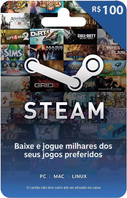 Cartão Steam Recarga  Digital R$ 105,00