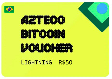 Cartão Presente Azteco Bitcoin - Lightning - R$ 50,00 Digital