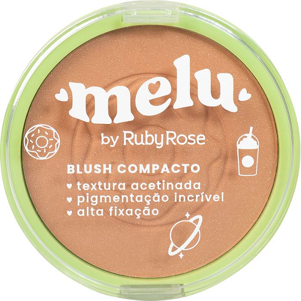 BLUSH COMPACTO MELU COR CARAMEL - RUBY ROSE