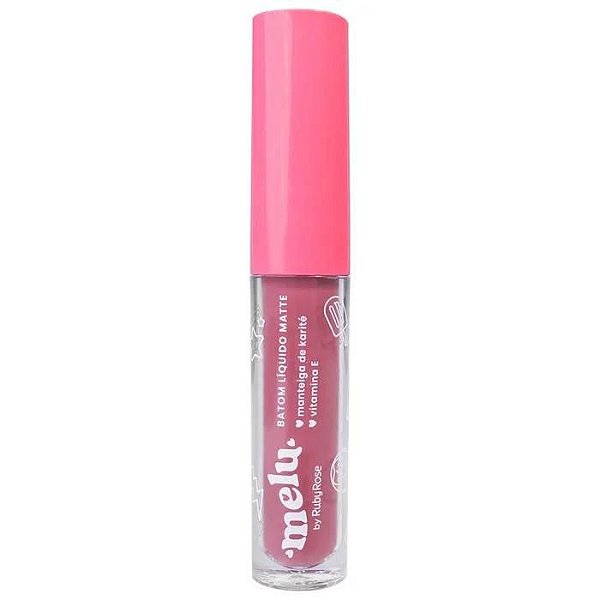 BATOM LÍQUIDO MATTE MELU COR MACARON - CM01 - RUBY ROSE