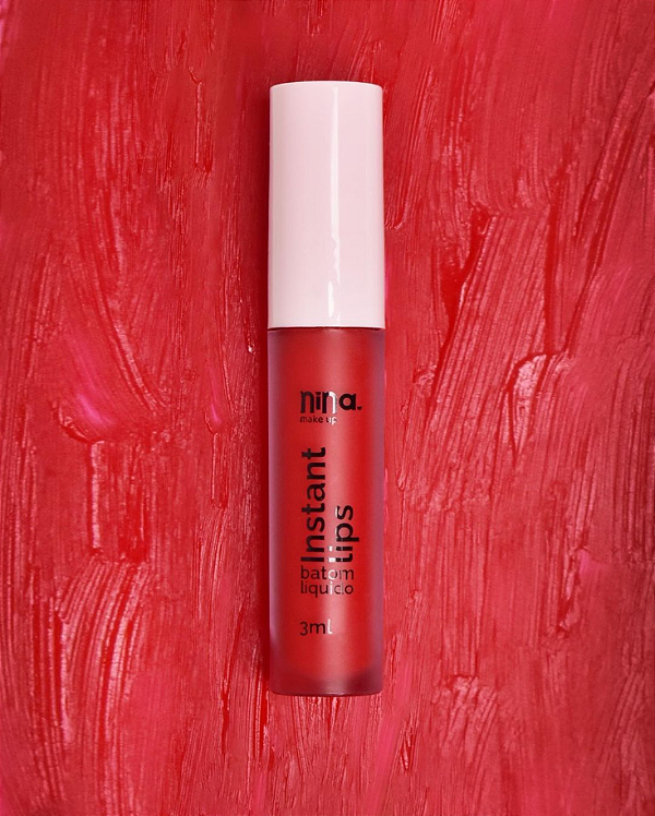 BATOM LÍQUIDO MATTE INSTANT LIPS COR RUBI - NINA MAKEUP