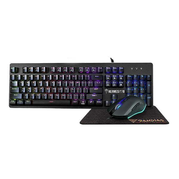 Kit Gamer Teclado Mecanico/Mouse/Mousepad Gamdias Hermes P1b
