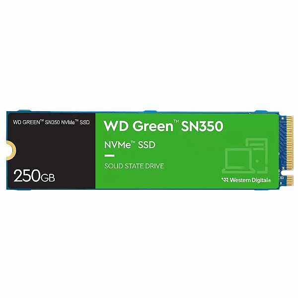 Hd Ssd M.2 250gb Wd Green Sn350 Nvme 2400/1500mb/S Wds250g2g0c