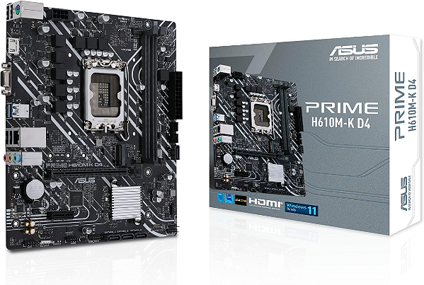 Placa Mãe Asus Prime H610m-K D4 Ddr4/Hdmi/Vga/M.2/Usb 3.2/Micro Atx 1700