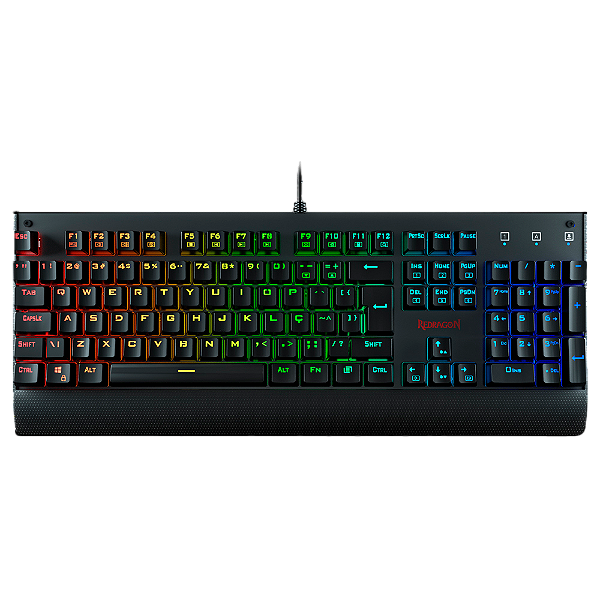 Teclado Mecânico USB Redragon Kala Preto K557 RGB (Switch Marrom)