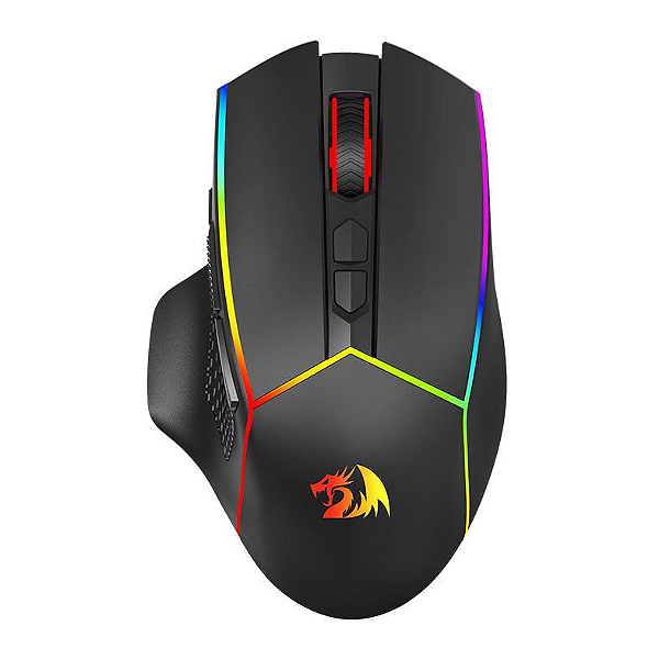 Mouse sem fio Redragon Gamer Axe Pro preto M814RGB-PRO