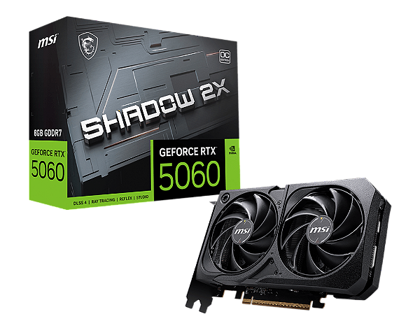 Placa de Video 8gb Msi RTX 5060 Shadow OC 2X 128 Bits Hdmi/ 3x Dp 912-V537-038