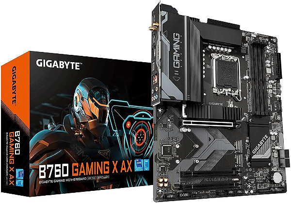 Placa Mae Gigabyte B760M Gaming X AX Wifi Lga 1700 4xDDR5/Hdmi/DP/M.2/USB 3.2