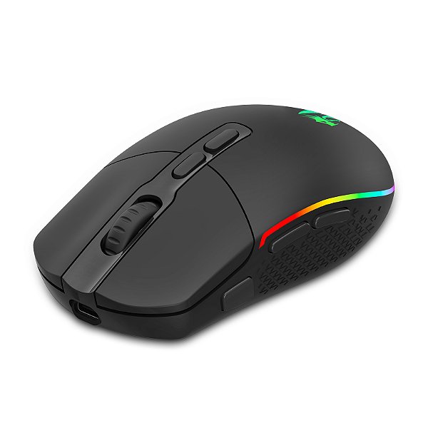 Mouse Usb Redragon Invader Preto Rgb M719 Rgb- Pro Sem Fio