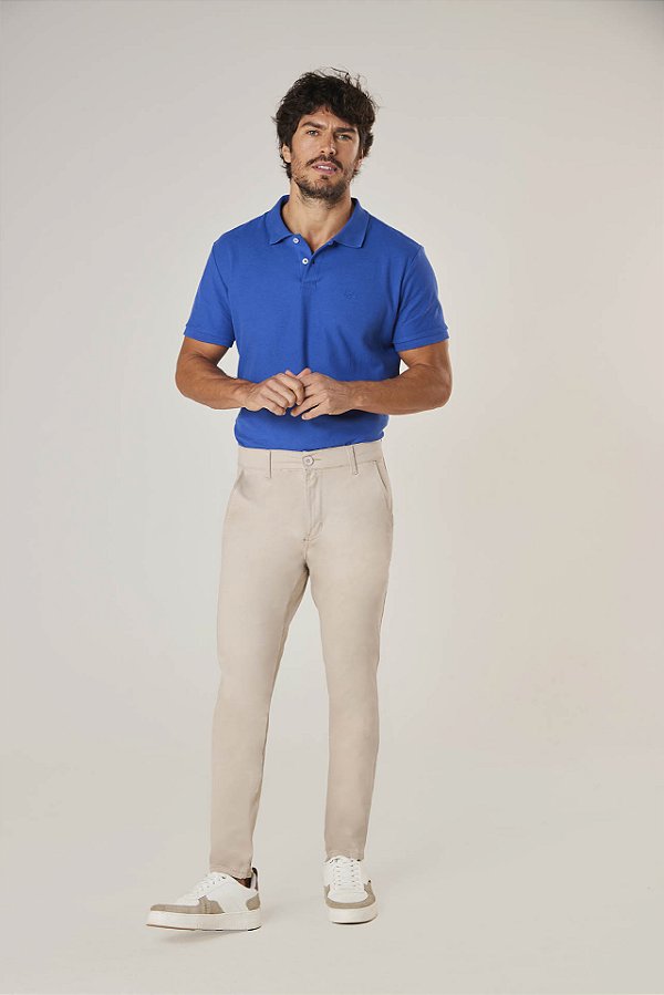 Calça Alfaiataria Slim Fit Areia Masculina 11500