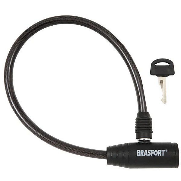 CADEADO P/ BICICLETA COM CHAVE 8MM X 60CM BRASFORT