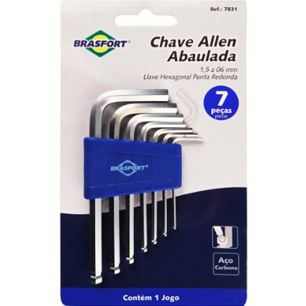 JOGO CHAVE HEXAGONAL/ALLEN C/10 BRASFORT