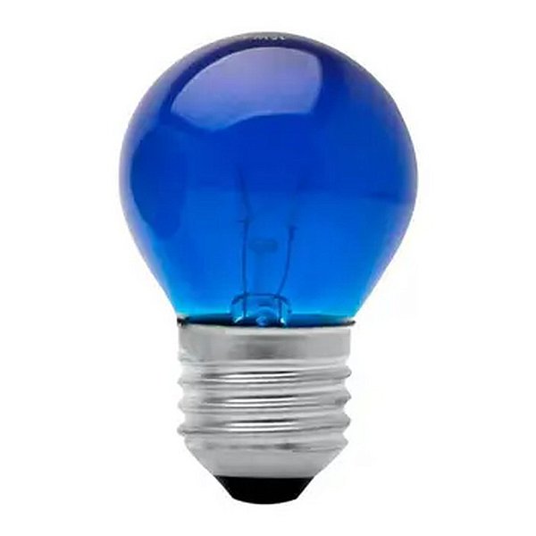 LAMPADA BOLINHA 15W 127V E27 BG35 AZUL BRASFORT