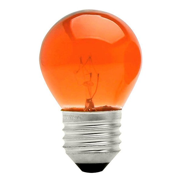 LAMPADA BOLINHA 15W 220V E27 BG35 LARANJA BRASFORT
