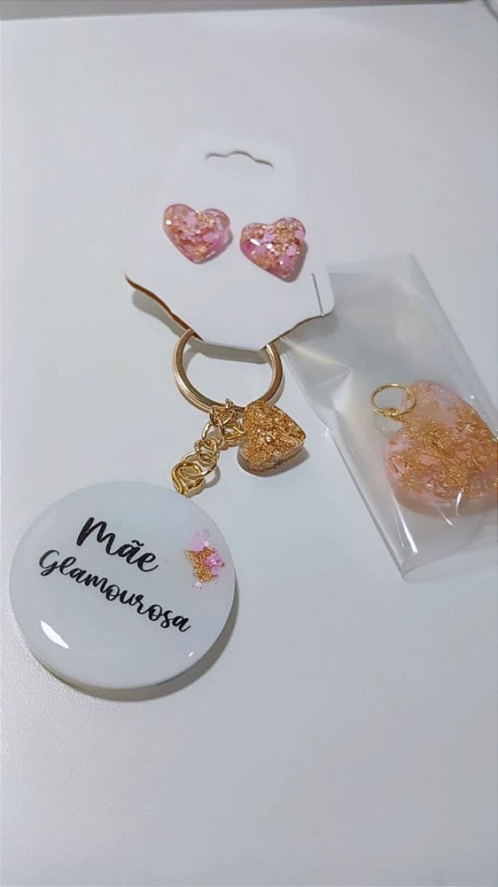 KIT CORAÇÃO RESINA