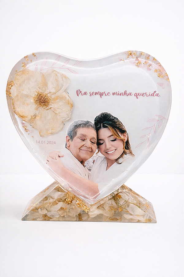 ETERNIZAÇÃO CORAÇÃO COM BASE 15CM