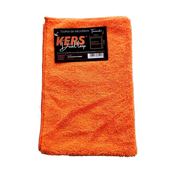 Toalha Microfibra 40x60CM Dual Loop Laranja Kers