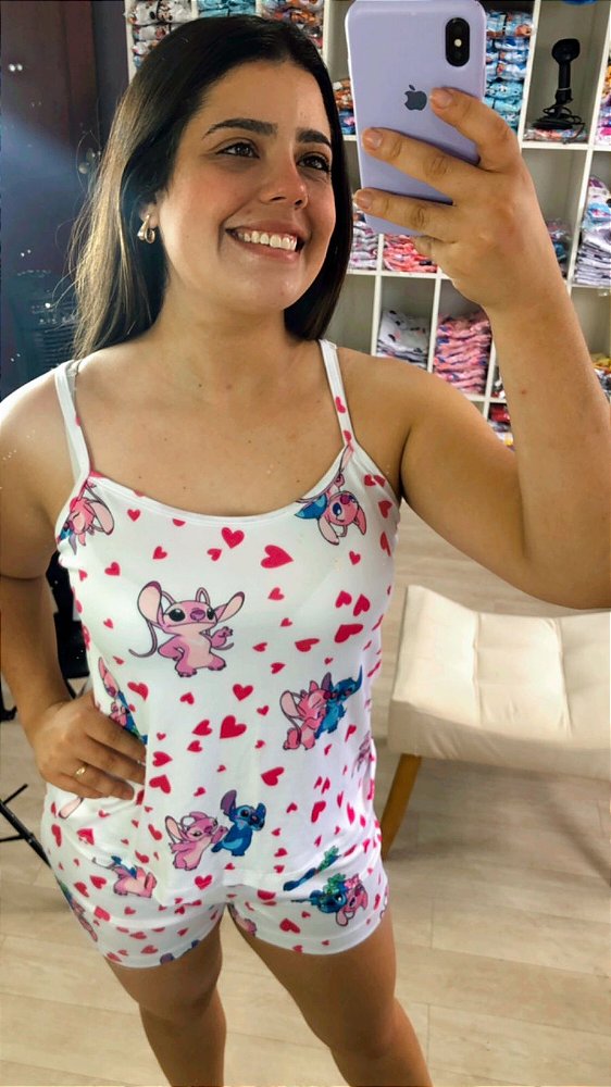 Pijama Sofia - Alcinha com Short - Stitch 13