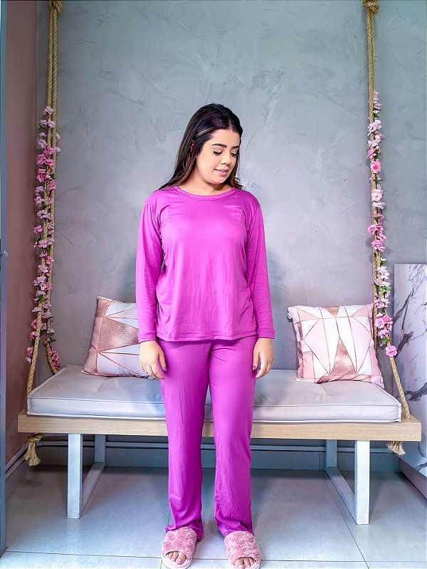 Pijama Tradicional - Manga Longa com Calça - Liso 01 - PIJAMÔ