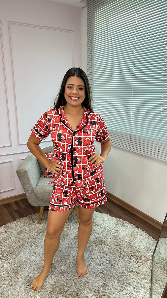 Pijama Americano - Manga Curta com Short - Minnie 03 - PIJAMÔ