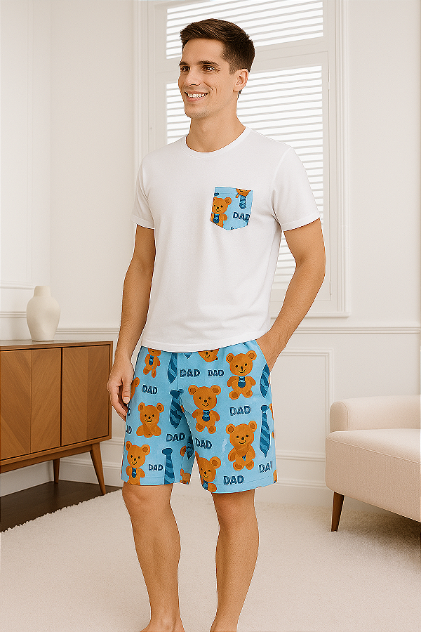 Pijama Tradicional Curto Masculino - Manga Curta short - DAD 01 - PIJAMÔ