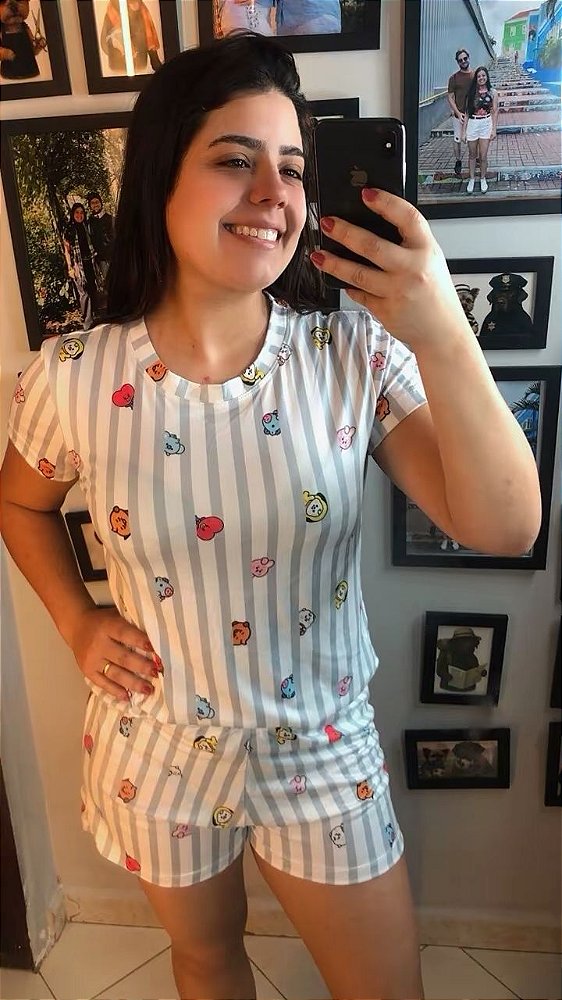 Pijama Tradicional - Manga Curta com Short - BTS 02