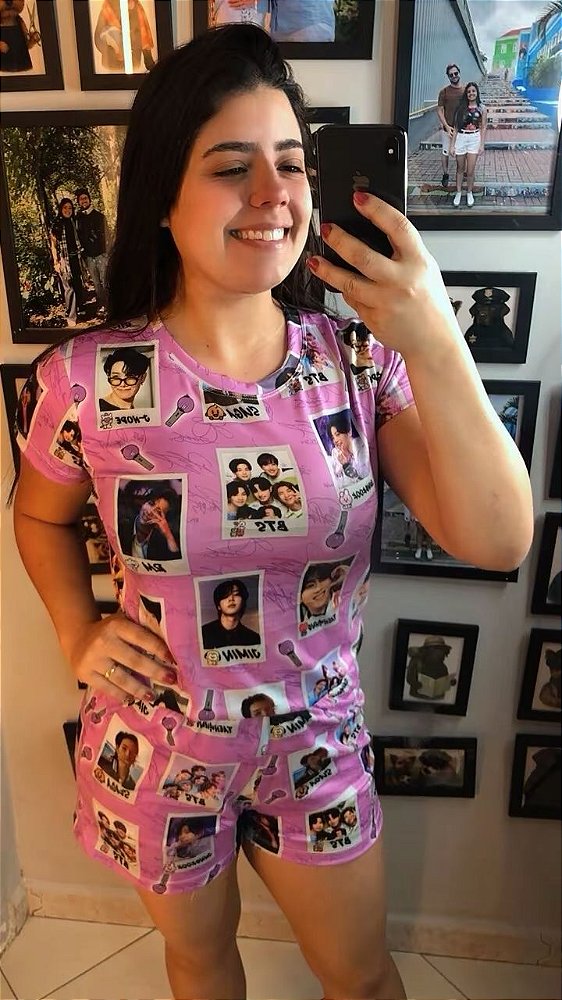 Pijama Tradicional - Manga Curta com Short - BTS 01