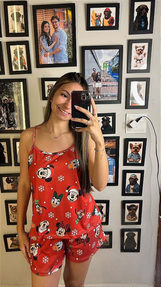 Pijama Sofia - Alcinha com Short - Natal 06