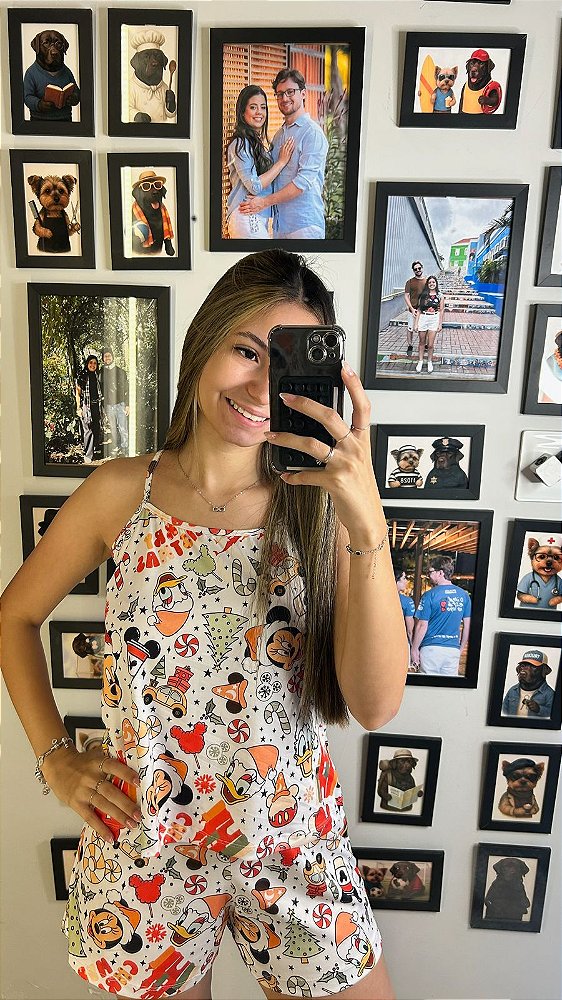 Pijama Sofia - Alcinha com Short - Natal 05