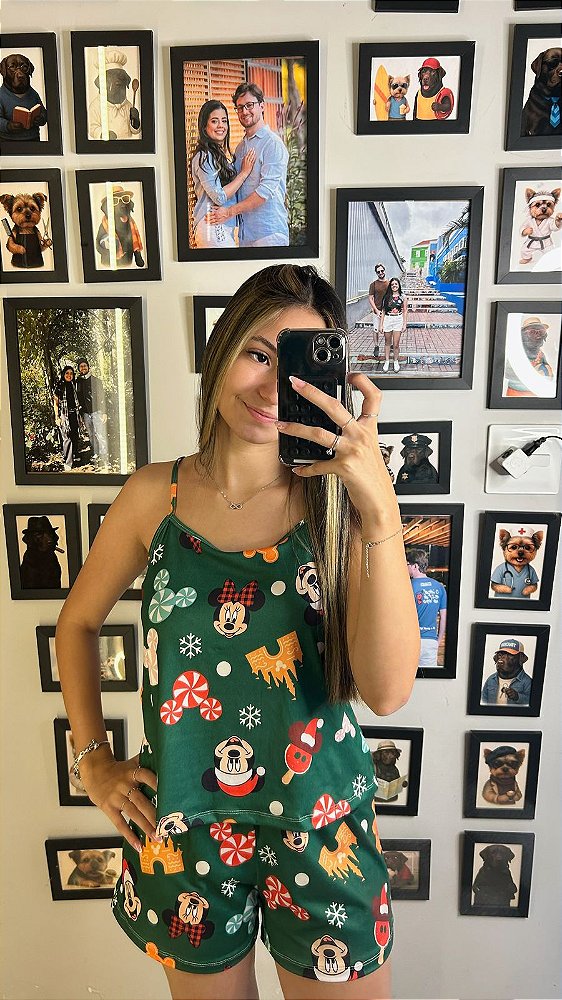 Pijama Sofia - Alcinha com Short - Natal 03