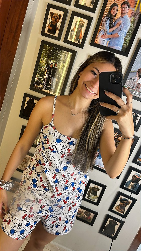 Pijama Sofia - Alcinha com Short - Hello 02