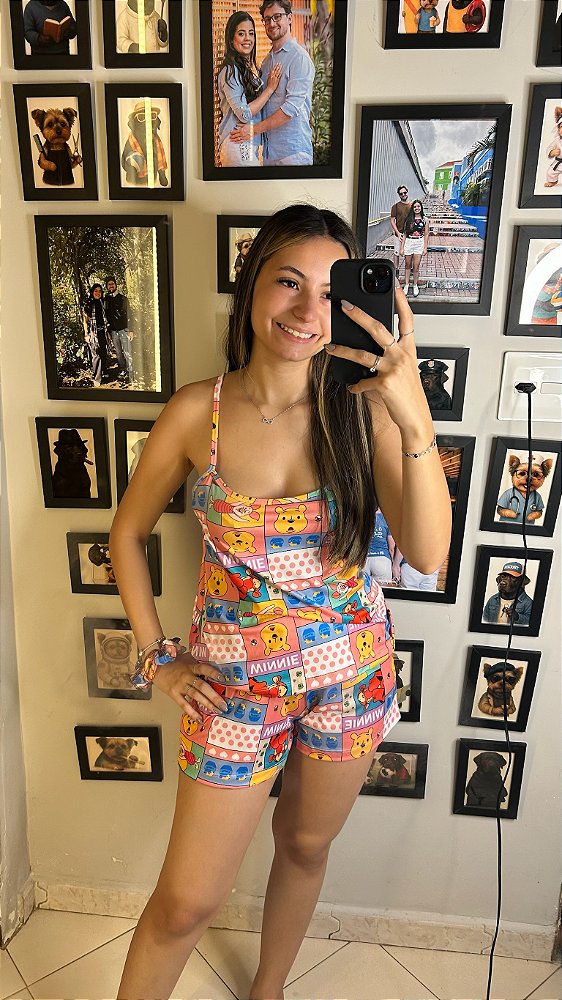 Pijama Sofia - Alcinha com Short - Pooh 06
