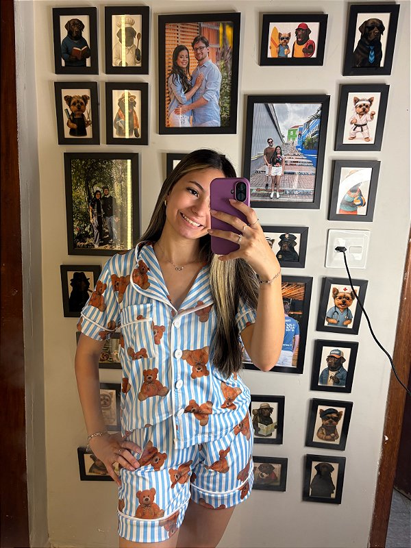 Pijama Americano - Manga Curta c/ Short - Ursinho 26