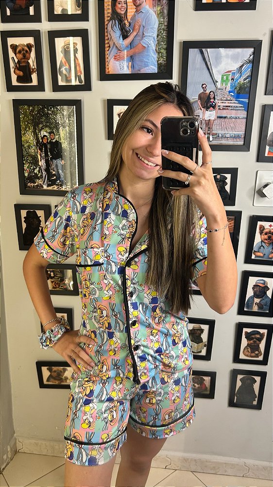 Pijama Americano - Manga Curta c/ Short - Looney 04