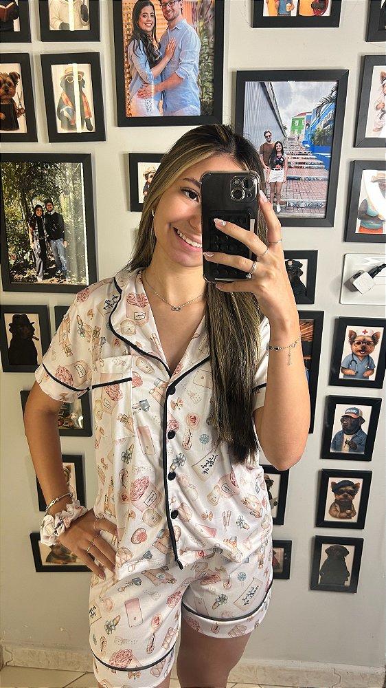 Pijama Americano - Manga Curta c/ Short - Patricinha 03