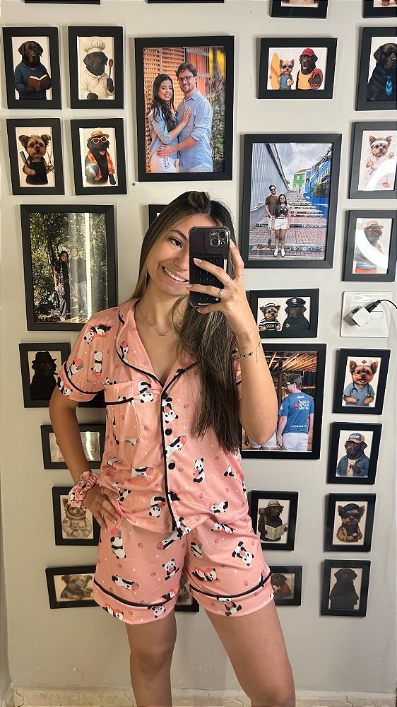 Pijama Americano - Manga Curta c/ Short - Ursinho 30