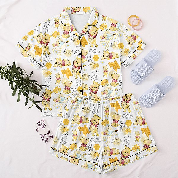 Pijama Americano - Manga Curta c/ Short - Pooh 07