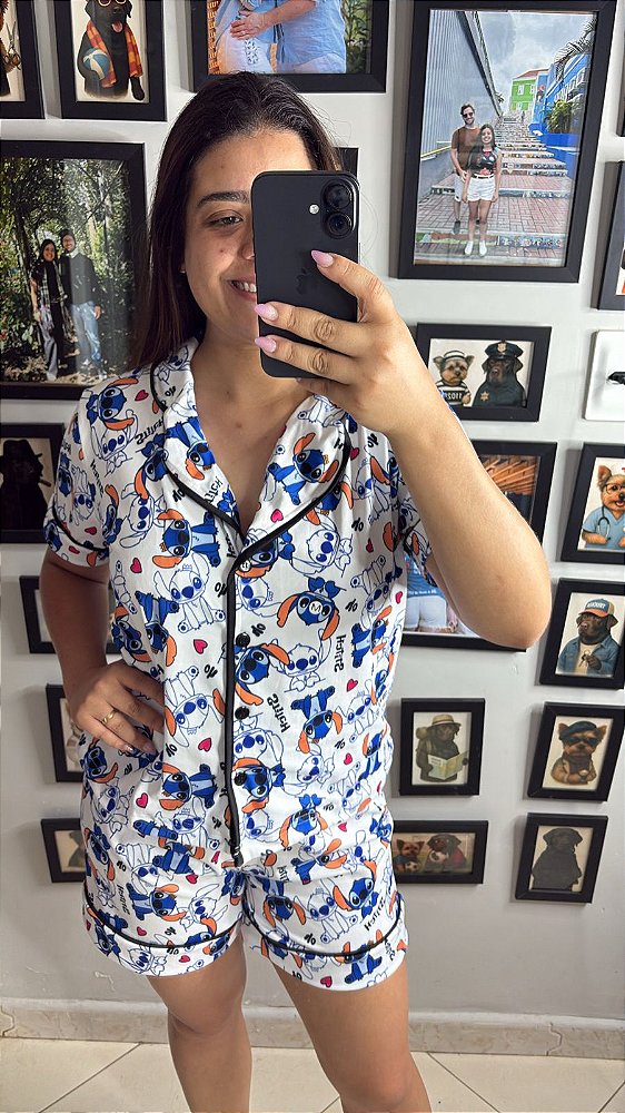 Pijama Americano - Manga Curta c/ Short -Personagem 15