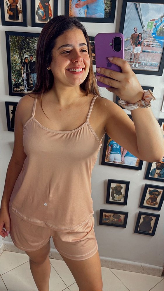 Pijama Sofia - Alcinha com Short - Liso 12