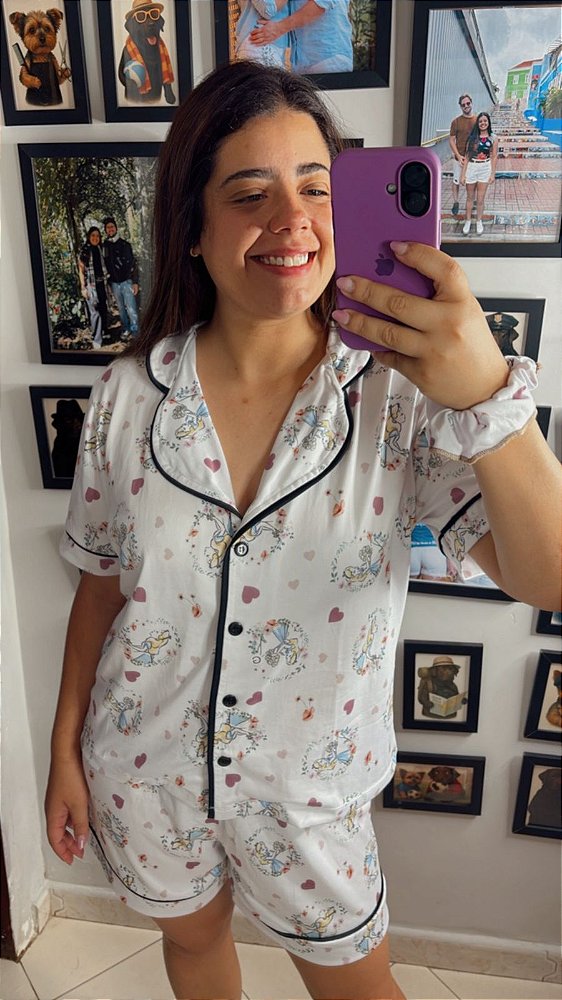 Pijama Americano - Manga Curta c/ Short - Alice 02