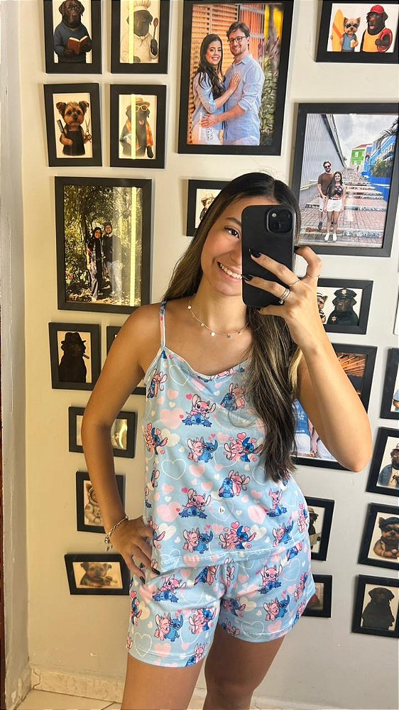 Pijama Sofia - Alcinha com Short - Stitch 20