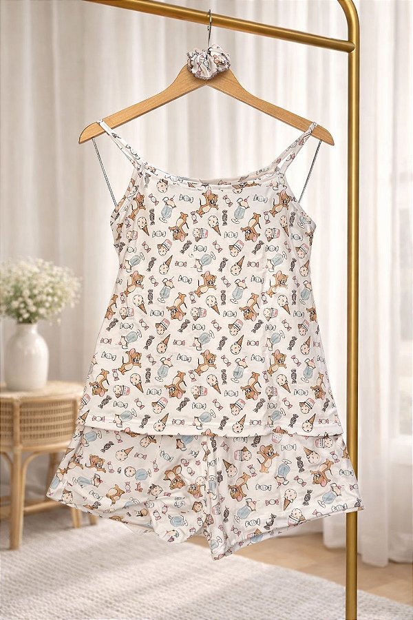 Pijama Sofia - Alcinha com Short - Jerry 01