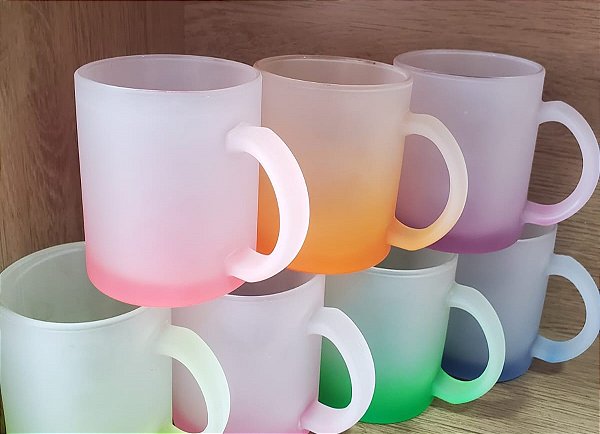 Caneca de Vidro Fosco Degradê