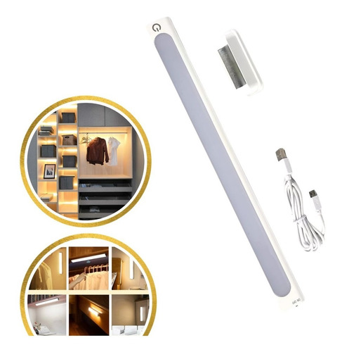 Luminária Led Barra Spot Recarregável S/ Fio Cozinha Armário