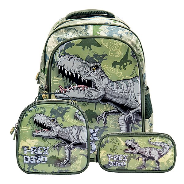 Kit Mochila Escolar Infantil De Rodinhas Menino Bolsa Resistente Impermeável Com Lancheira E Estojo